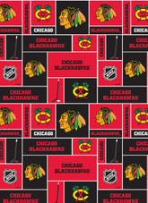 Chicago Blackhawks Geometric NHL Fleece Fabric Remnants