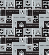 Los Angeles Kings Geometric NHL Fleece Fabric Remnants