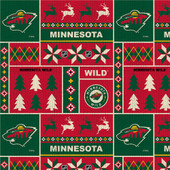 Minnesota Wild Holiday Sweater NHL Fleece Fabric Remnants