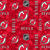 New Jersey Devils Digital Camo NHL Fleece Fabric Remnants