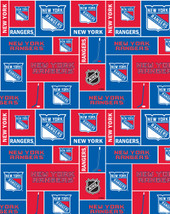 New York Rangers Geometric NHL Fleece Fabric Remnants