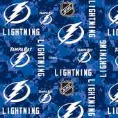 Tampa Bay Lightning Digital Camo NHL Fleece Fabric Remnants