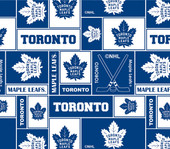 Toronto Maple Leafs Geometric NHL Fleece Fabric Remnants