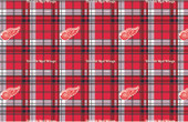 Detroit Red Wings Plaid NHL Fleece Fabric Remnants