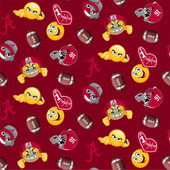 University of Alabama Crimson Tide Emoji Fleece Fabric Remnants