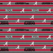 University of Alabama Crimson Tide Polo Stripe Fleece Fabric Remnants