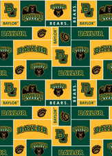 Baylor University Bears Geometric Fleece Fabric Remnants