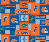 University of Florida Gators College Patch Fleece Fabric Remnants