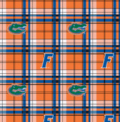 University of Florida Gators Plaid Fleece Fabric Remnants