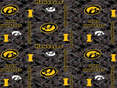 University of Iowa Hawkeyes Digi Camo Fleece Fabric Remnants