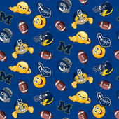 University of Michigan Wolverines Emoji Fleece Fabric Remnants