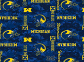 University of Michigan Wolverines Heather Grey Fleece Fabric Remnants