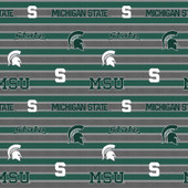 Michigan State University Spartans Polo Stripe Fleece Fabric Remnants