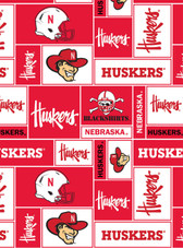 University of Nebraska Cornhuskers Geometric Fleece Fabric Remnants