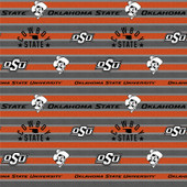 Oklahoma State University OSU Cowboys Polo Stripe Fleece Fabric Remnants