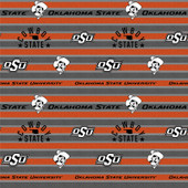 Oklahoma State University OSU Cowboys Polo Stripe Fleece Fabric Remnants