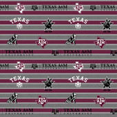 Texas A&M Aggies Polo Stripe Fleece Fabric Remnants
