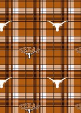 University of Texas Longhorns Plaid Fleece Fabric Remnants