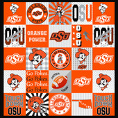 Oklahoma State University Cowboys T-Shirt Panel-60"x 60"-Minky