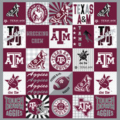 Texas A&M Aggies T-Shirt Panel-60"x 60"-Minky