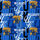 Official Licensed University of Kentucky Cotton Quilting Fabric-Kentucky Wildcats Letters Cotton Fabric Sold by the Yard