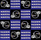 Baltimore Ravens NFL Football Block Fabric Traditions Polyester Fleece Fabric NFL-6386-D