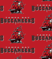 Tampa Bay Buccaneers NFL Football Logo Red 58" Fabric Traditions Cotton Fabric NFL-6488D
