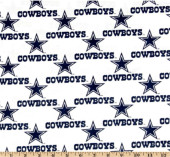 Dallas Cowboys NFL Football Logo White 58" Fabric Traditions Cotton Fabric NFL-1040W