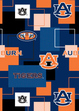 Official Licensed Auburn University Tigers Cotton Fabric with New Block Print AU-1115