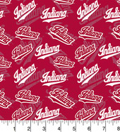 Indiana University Hoosiers Cotton Fabric with Tone On Tone Print or Matching Solid Cotton Fabrics