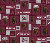 University of Montana Fleece Fabric with College Patch Design-Sold by the yard