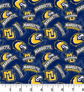 Marquette University Golden Eagles Cotton Fabric with Tone On Tone Print or Matching Solid Cotton Fabrics