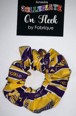 LSU Hair Scrunchie; Hair Bow; Hair Tie-Geo Herringbone Cotton Design