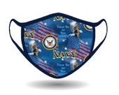 United States Navy Face Mask with Flags-Anti-Microbial & Probiotics-100% Cotton-Individually Packaged-Adjustable Earloop