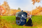 Seattle Seahawks NFL Team Stuff-A-Helmet Lawn and Leaf Bags