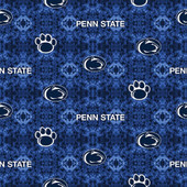 Penn State Nittany Lions Flannel Fabric with Tie Dye Print