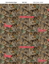 University of Nebraska Cornhuskers Cotton Fabric with Realtree Camo Print and Matching Solid Cotton Fabrics