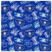 Hampton University Pirates Cotton Fabric with Tone On Tone Print or Matching Solid Cotton Fabrics