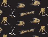 Anaheim Ducks Fleece Fabric with Classic All Over Print-Sold By the Yard