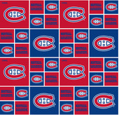Montreal Canadiens Cotton Fabric with Geometric Print and Matching Solid Cotton Fabrics
