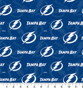 Tampa Bay Lightning Cotton Fabric with Tone on Tone Print or Matching Solid Cotton Fabrics