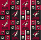 Arizona Coyotes Cotton Fabric with Geometric Print or Matching Solid Cotton Fabrics