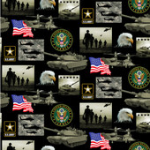 United States Army Cotton Fabric by Sykel-U.S. Army Geometric
