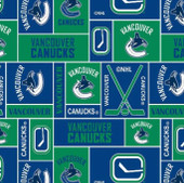 Vancouver Canucks Fleece Fabric with Geometric Print-Sold By the Yard