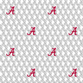 University of Alabama Crimson Tide Cotton Fabric with White Block Letter Print or Matching Solid Cotton Fabrics