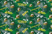 University of Oregon Ducks Cotton Fabric with Splatter Print and Matching Solid Cotton Fabrics