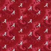 University of Alabama Crimson Tide Cotton Fabric with Tye Dye Print or Matching Solid Cotton Fabrics