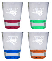 4-Pack Northern Iowa Panthers Etched Round Shot Glass 2 oz