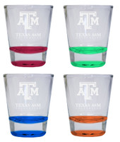 4-Pack Texas A&M Aggies Etched Round Shot Glass 2 oz