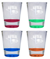 4-Pack University of Southern Indiana Etched Round Shot Glass 2 oz